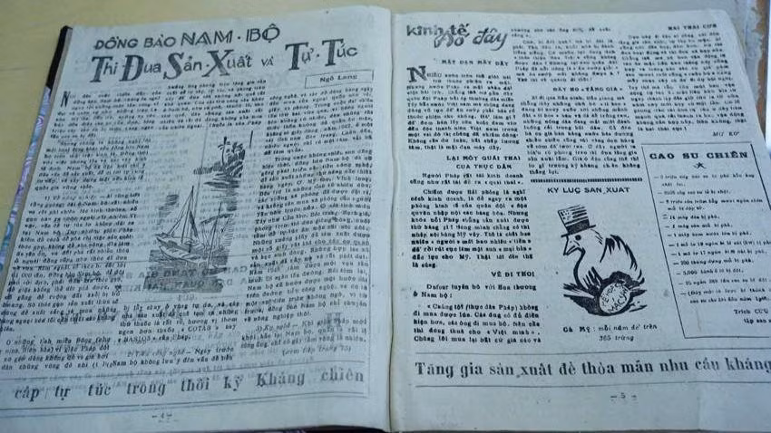 Trang nội dung tờ tin Mặt trận Kinh tế số 2 xuất bản tháng Chạp năm 1948. Trang nội dung tờ tin Mặt trận Kinh tế số 2 xuất bản tháng Chạp năm 1948.