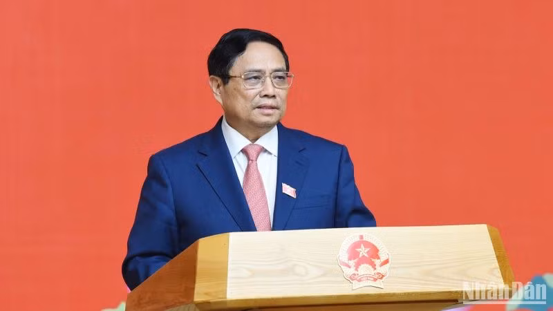 Thủ tướng Phạm Minh Chính phát biểu. Thủ tướng Phạm Minh Chính phát biểu.