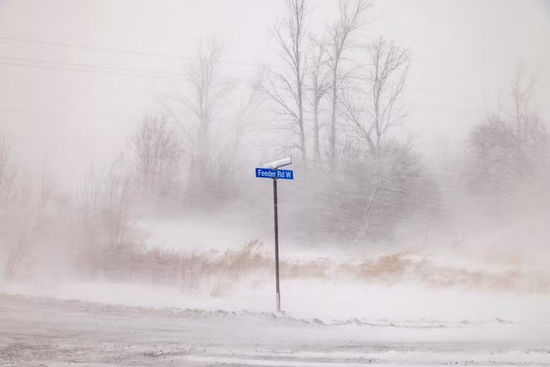 Khu vực Wainfleet Ontario, Canada hứng chịu cơn bão tuyết vào đúng dịp Giáng sinh. (Ảnh: Reuters)