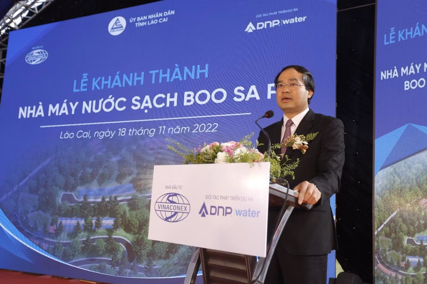 Ông Trịnh Xuân Trường - Chủ tịch UBND tỉnh Lào Cai phát biểu tại lễ khánh thành.