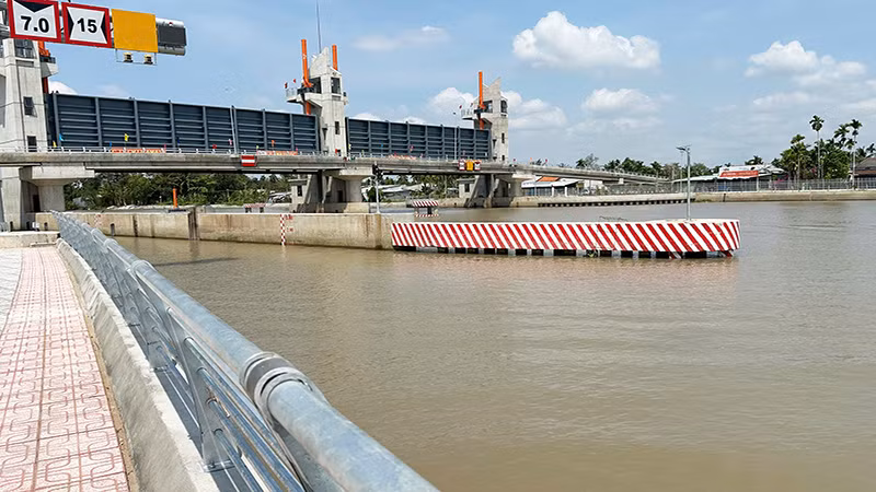 Công trình cống âu Rạch Mọp có vốn đầu tư hơn 516 tỷ đồng Công trình cống âu Rạch Mọp có vốn đầu tư hơn 516 tỷ đồng