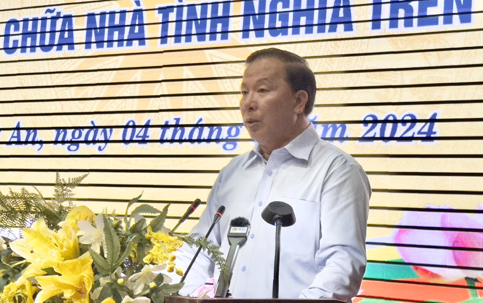 Chủ tịch Ủy ban nhân dân tỉnh Long An Nguyễn Văn Út phát biểu tại lễ phát động.