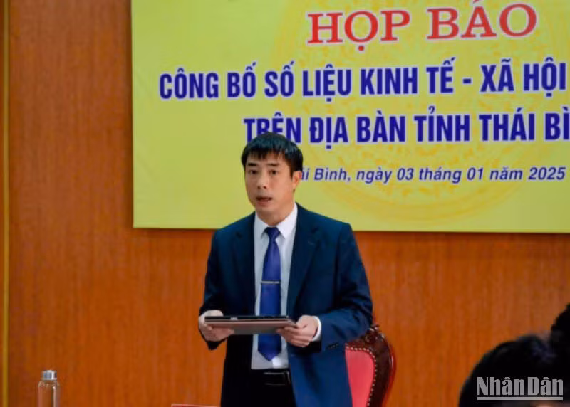 Ông Tăng Bá Phúc công bố số liệu kinh tế-xã hội tỉnh Thái Bình năm 2024. Ông Tăng Bá Phúc công bố số liệu kinh tế-xã hội tỉnh Thái Bình năm 2024.