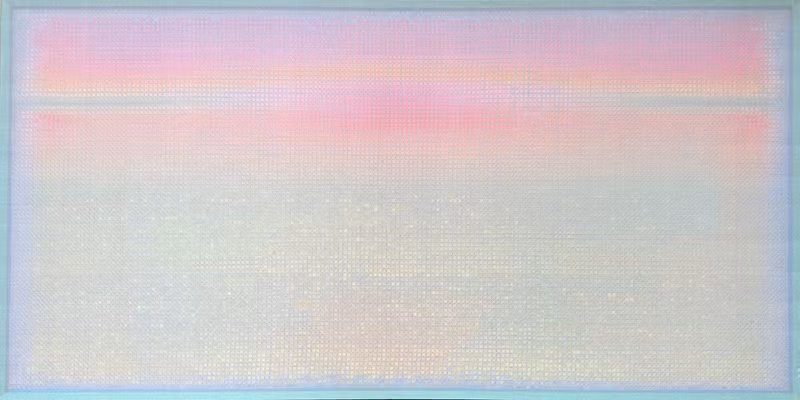 Tâm từ vô lượng 2, 90x180 cm, 2024, lụa, vải, chỉ thêu, mầu nước. Tâm từ vô lượng 2, 90x180 cm, 2024, lụa, vải, chỉ thêu, mầu nước.