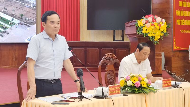 Phó Thủ tướng Trần Lưu Quang phát biểu chỉ đạo tại buổi làm việc với tỉnh Kiên Giang.