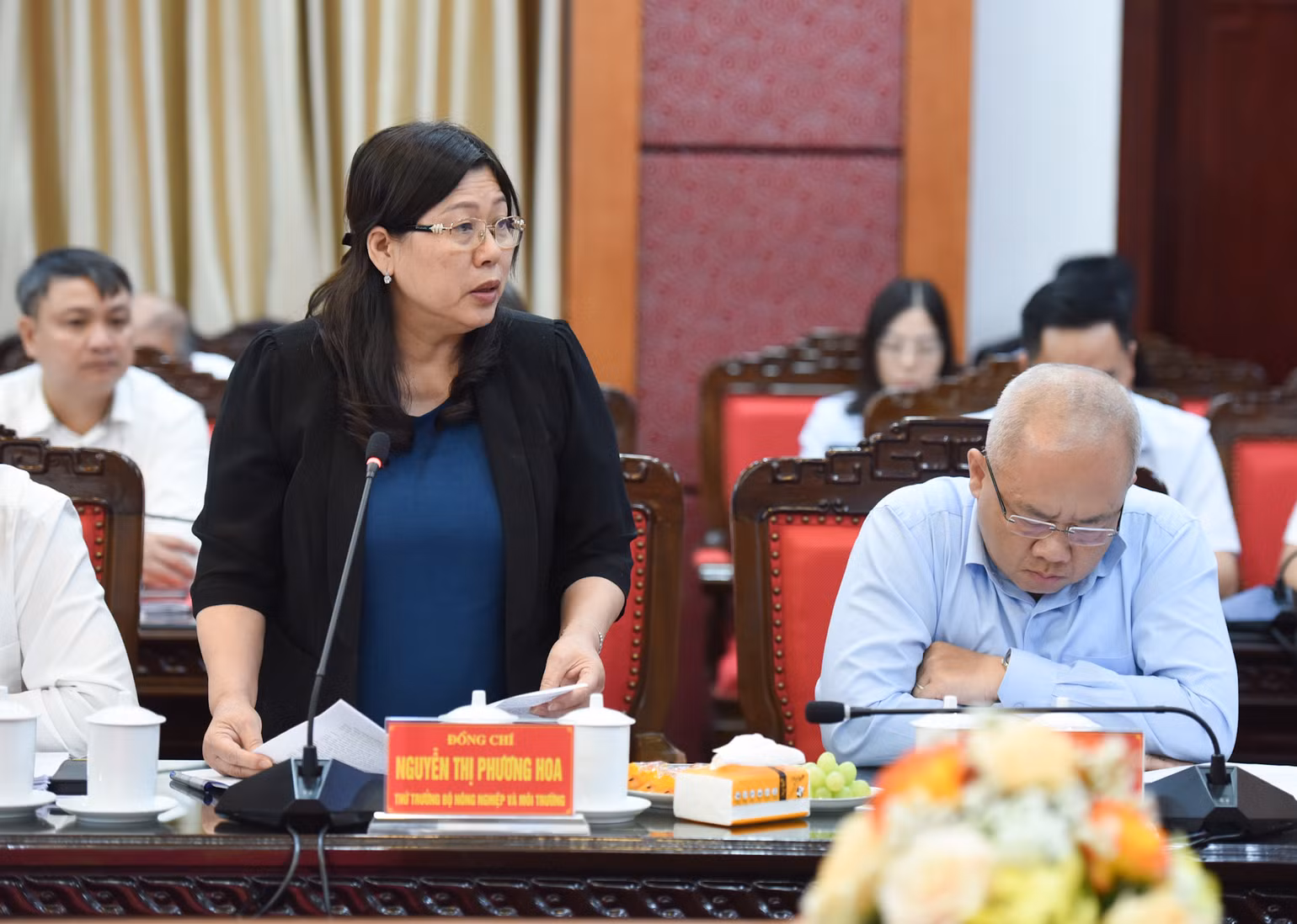Thứ trưởng Bộ Nông nghiệp và Môi trường Nguyễn Thị Phương Hoa phát biểu.