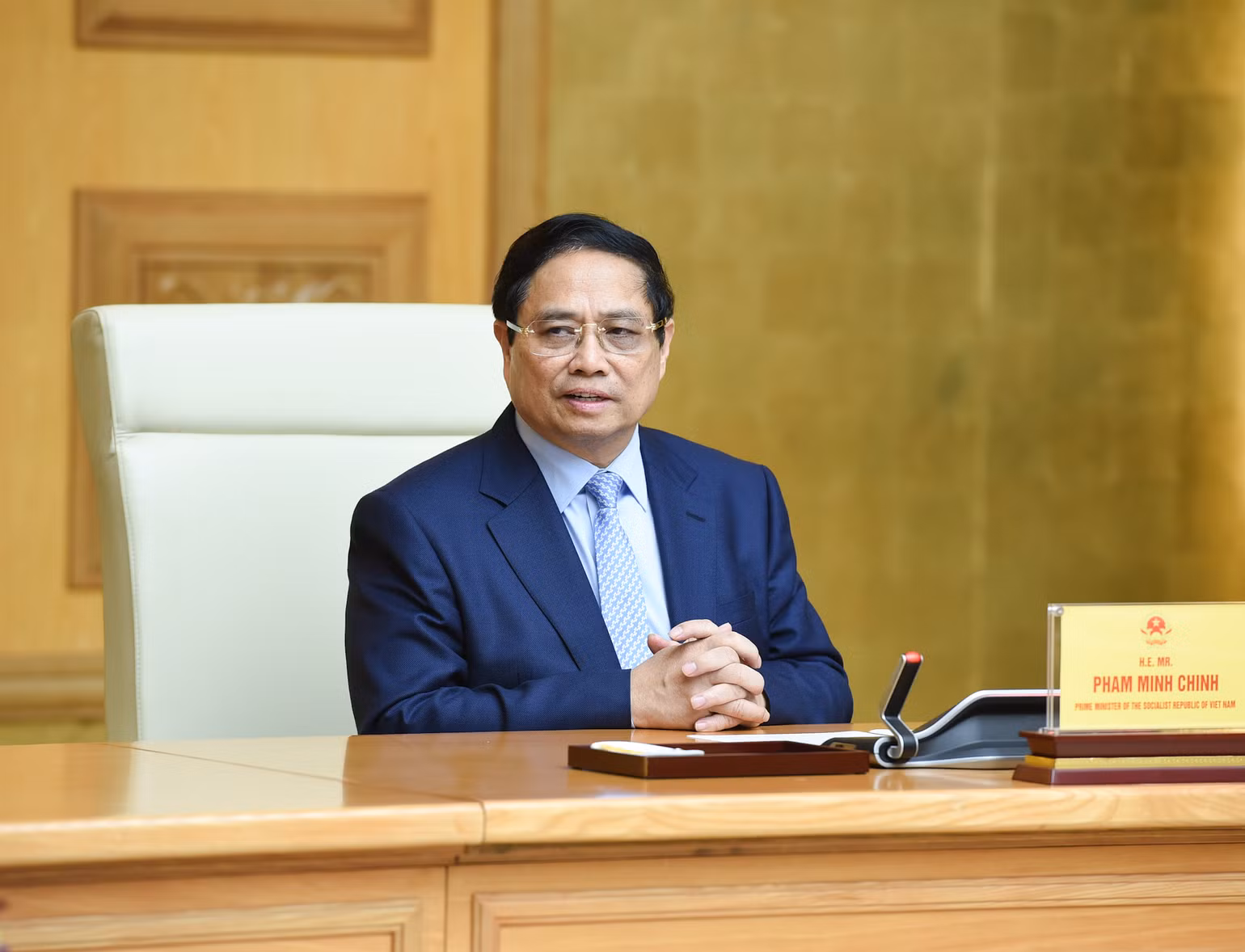 Thủ tướng Phạm Minh Chính phát biểu tại buổi tiếp. Thủ tướng Phạm Minh Chính phát biểu tại buổi tiếp.