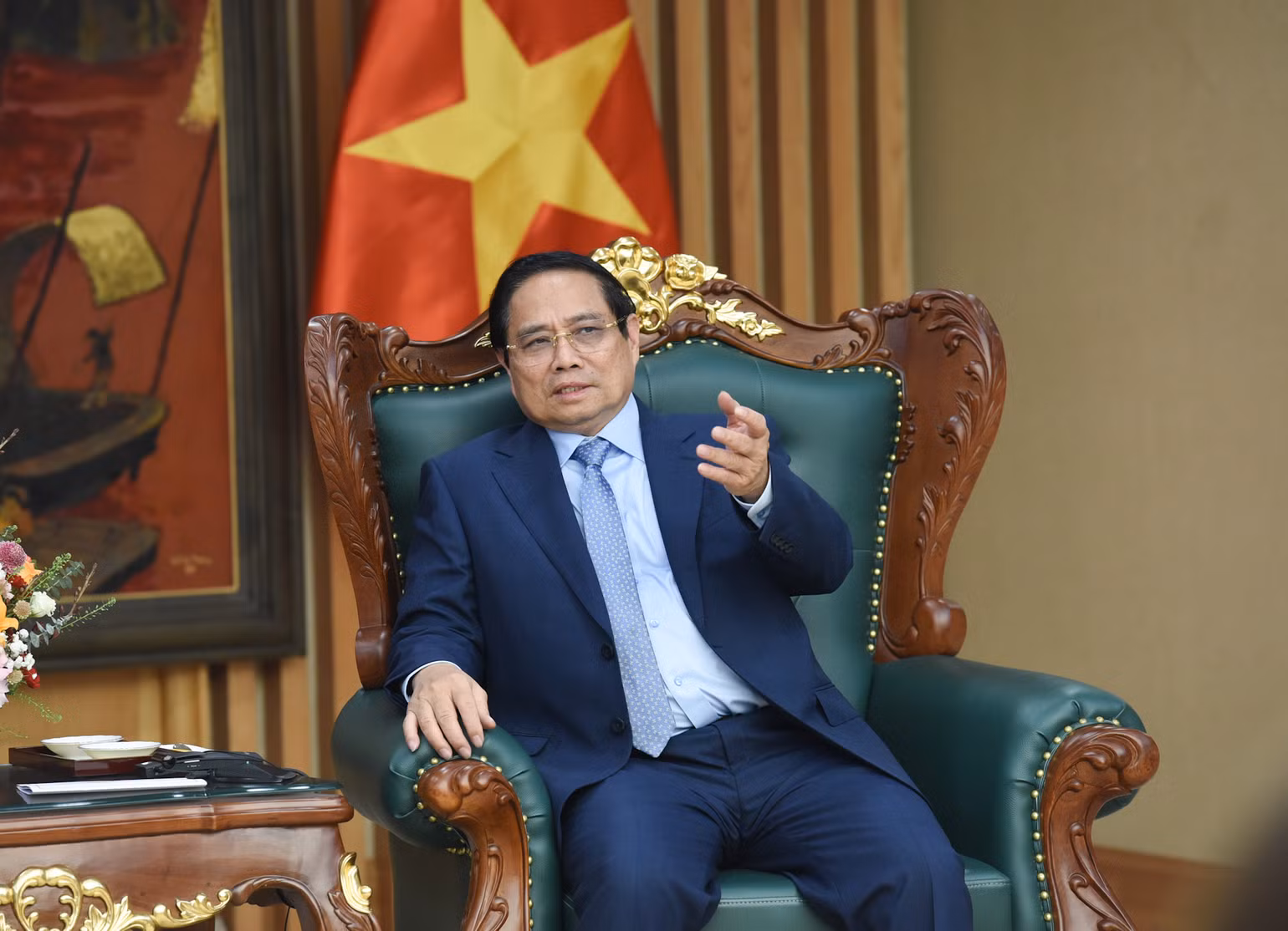 Thủ tướng Phạm Minh Chính phát biểu tại buổi tiếp.