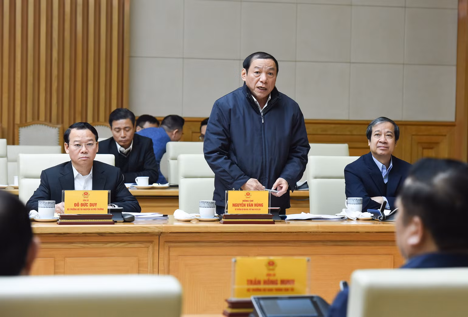 Bộ trưởng Văn hóa, Thể thao và Du lịch Nguyễn Văn Hùng phát biểu.