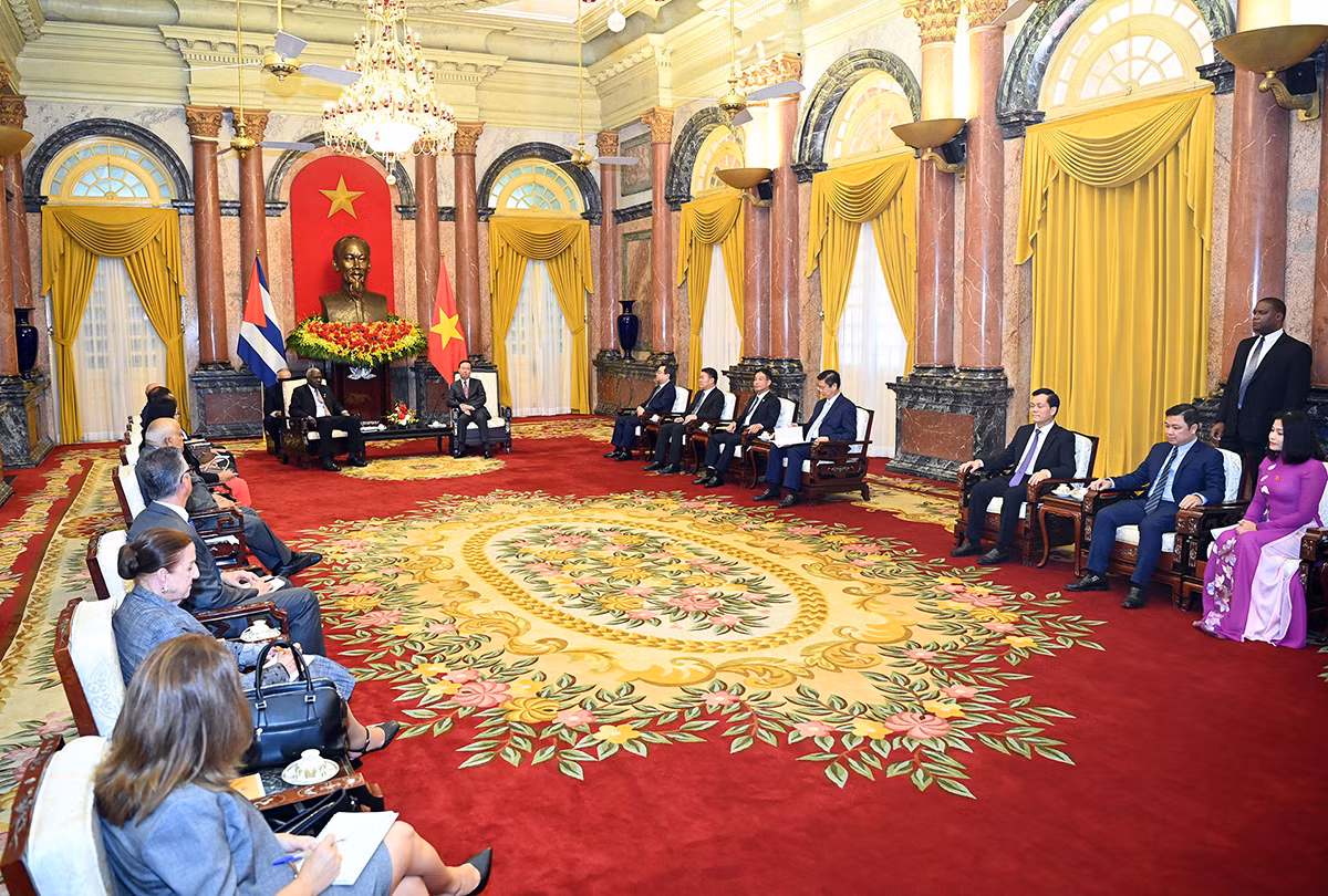 Quang cảnh buổi tiếp tại Phủ Chủ tịch. (Ảnh: DUY LINH) Quang cảnh buổi tiếp tại Phủ Chủ tịch. (Ảnh: DUY LINH)
