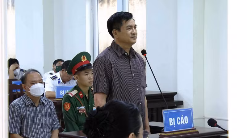 Bị cáo Hoàng Văn Đồng, cựu Chính ủy Cảnh sát biển tại phiên tòa.