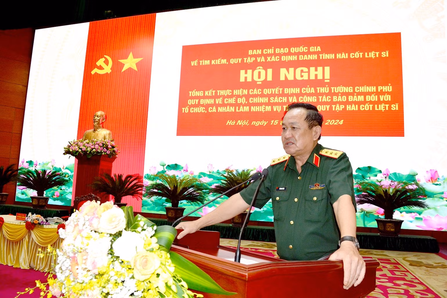 Thượng tướng Võ Minh Lương phát biểu ý kiến kết luận hội nghị. (Ảnh: PHẠM KIÊN) Thượng tướng Võ Minh Lương phát biểu ý kiến kết luận hội nghị. (Ảnh: PHẠM KIÊN)