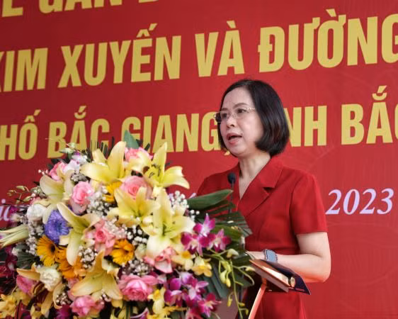 Tổng Giám đốc Thông tấn xã Việt Nam Vũ Việt Trang phát biểu tại buổi lễ.