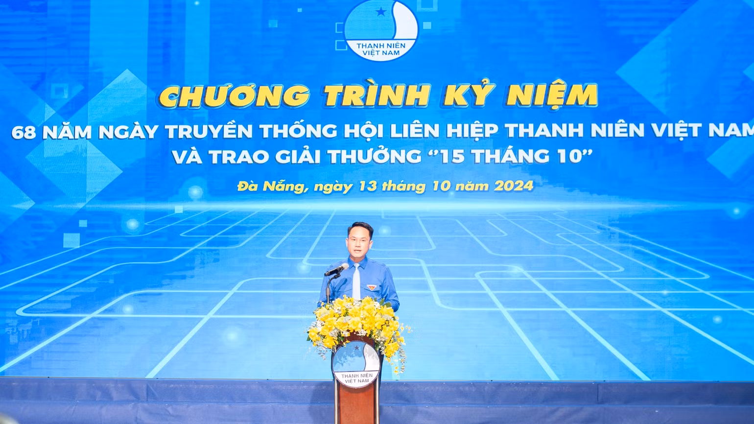 Phó Chủ tịch Thường trực Trung ương Hội Liên hiệp Thanh niên Việt Nam Nguyễn Kim Quy phát biểu khai mạc.
