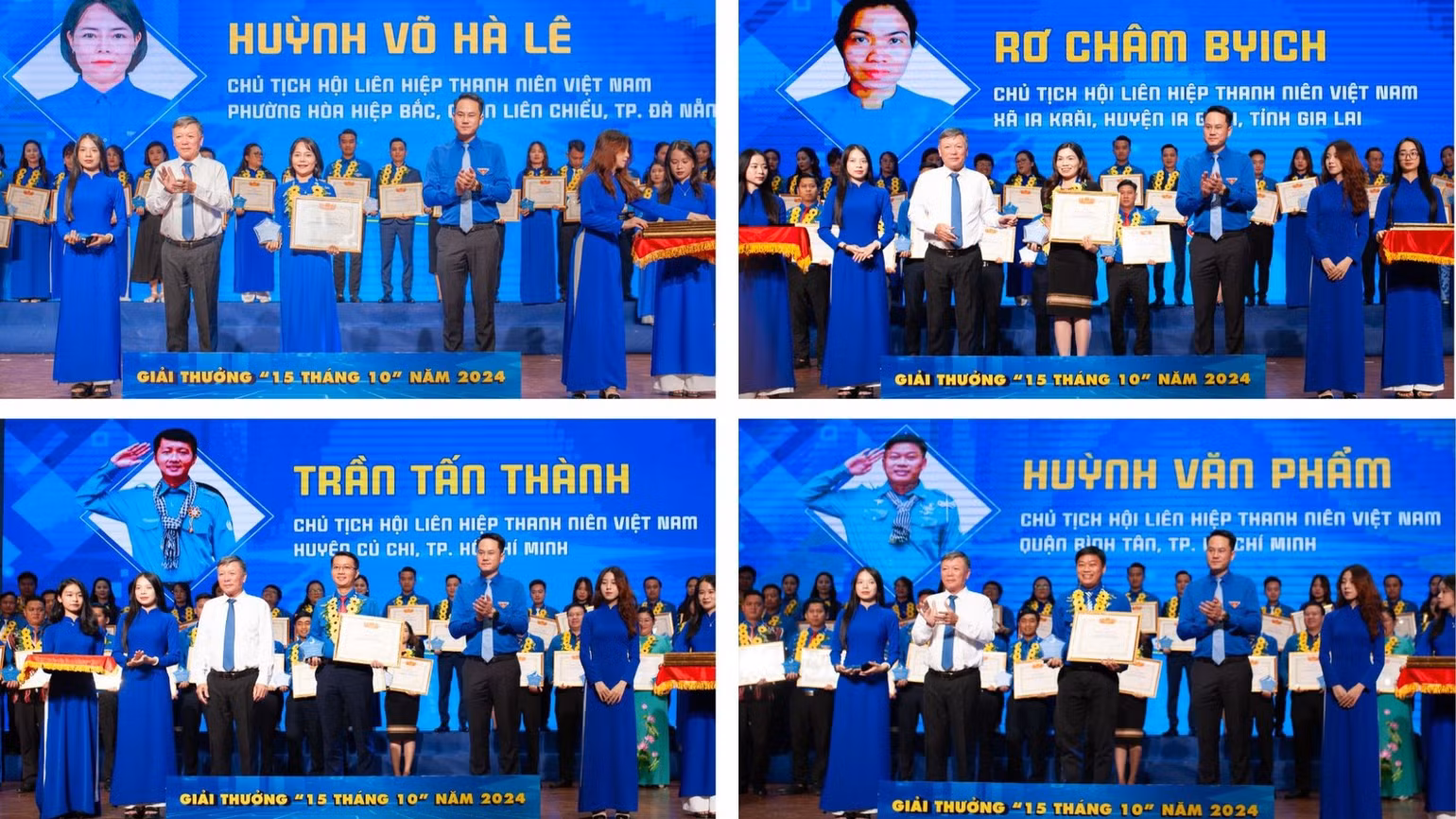 Các cán bộ đạt Giải thưởng “15 tháng 10” năm 2024.