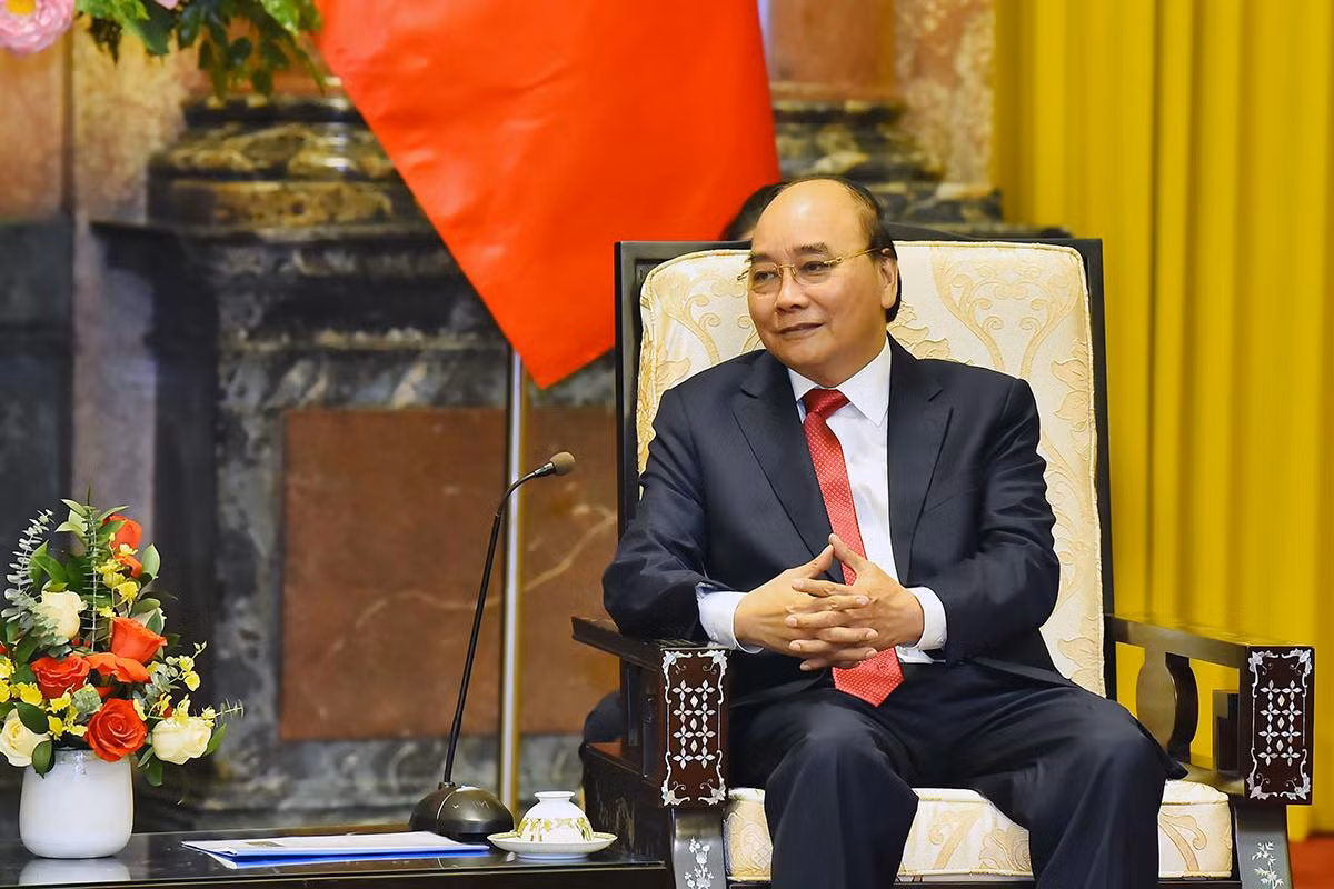 Chủ tịch nước Nguyễn Xuân Phúc phát biểu tại buổi tiếp. Chủ tịch nước Nguyễn Xuân Phúc phát biểu tại buổi tiếp.