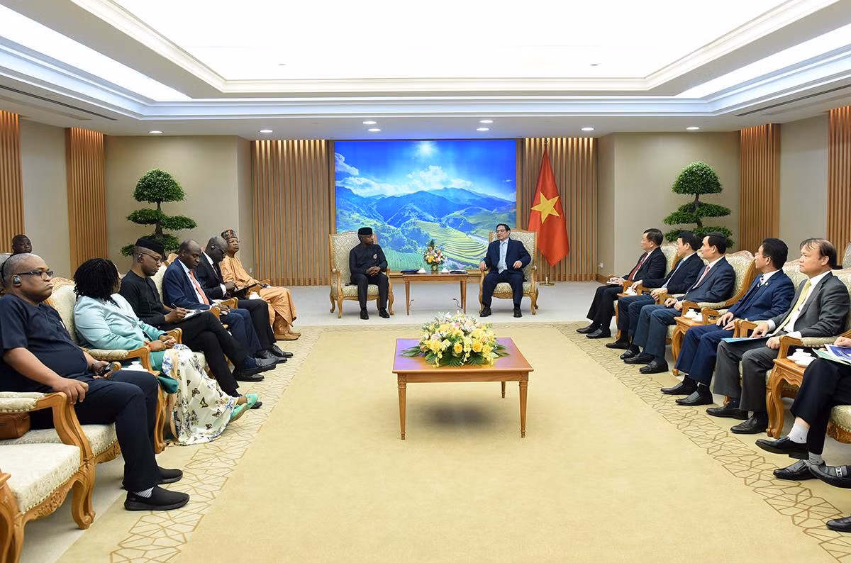 [Ảnh] Thủ tướng Phạm Minh Chính tiếp Phó Tổng thống Nigeria Yemi Osinbajo ảnh 4