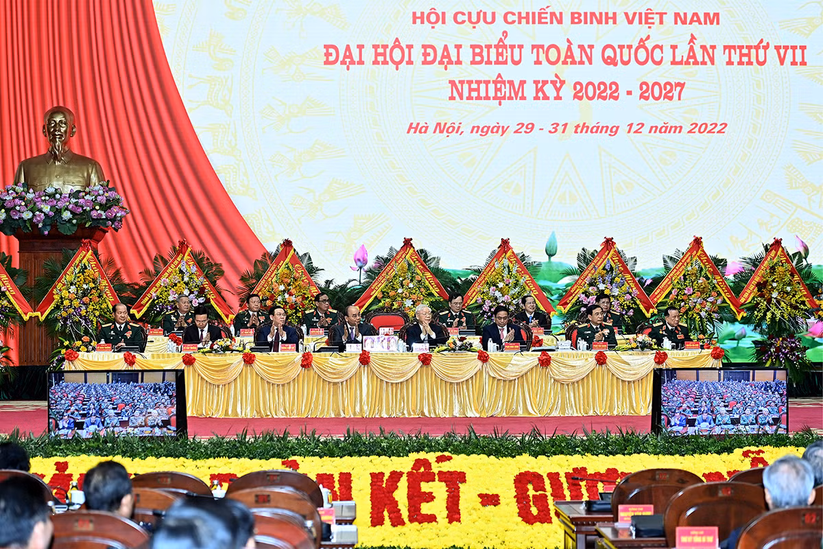 Quang cảnh Đại hội đại biểu toàn quốc Hội Cựu chiến binh Việt Nam lần thứ VII. (Ảnh: ĐĂNG KHOA)