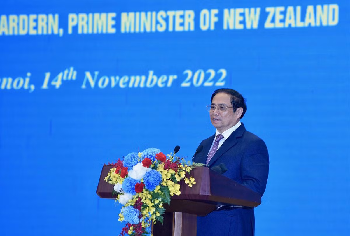 [Ảnh] Thủ tướng Phạm Minh Chính và Thủ tướng New Zealand Jacinda Ardern gặp gỡ báo chí ảnh 2