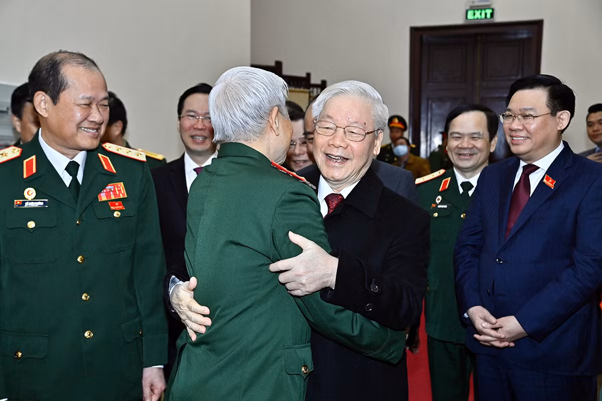 Tổng Bí thư Nguyễn Phú Trọng và các đồng chí lãnh đạo Đảng, Nhà nước và đại biểu dự đại hội. Tổng Bí thư Nguyễn Phú Trọng và các đồng chí lãnh đạo Đảng, Nhà nước và đại biểu dự đại hội.
