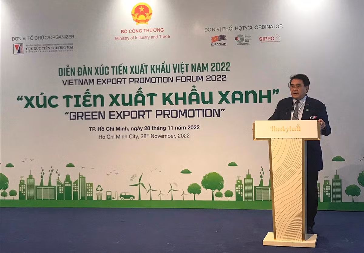 Đại diện EuroCham phát biểu tại Diễn đàn.