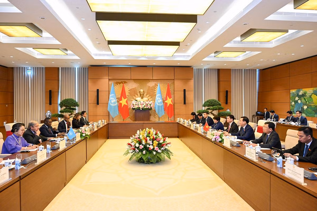 Quang cảnh buổi tiếp tại Nhà Quốc hội.