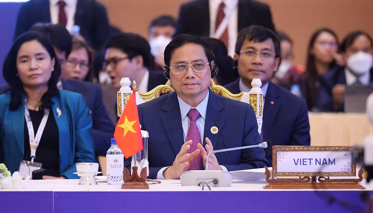 Thủ tướng Phạm Minh Chính phát biểu tại hội nghị,
