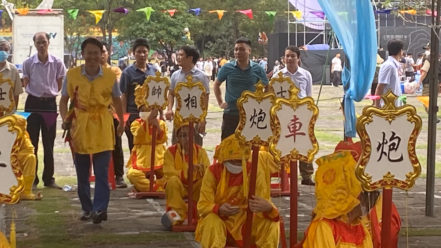 Thi đấu cờ tướng tại lễ hội Hoa Lư năm 2023. (Ảnh: Lê Hồng)