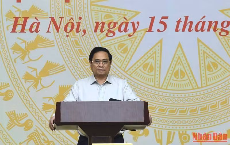 Thủ tướng Phạm Minh Chính phát biểu kết luận hội nghị. Thủ tướng Phạm Minh Chính phát biểu kết luận hội nghị.