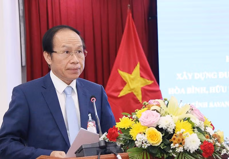 Đồng chí Lê Tiến Châu phát biểu tại Hội nghị. Đồng chí Lê Tiến Châu phát biểu tại Hội nghị.