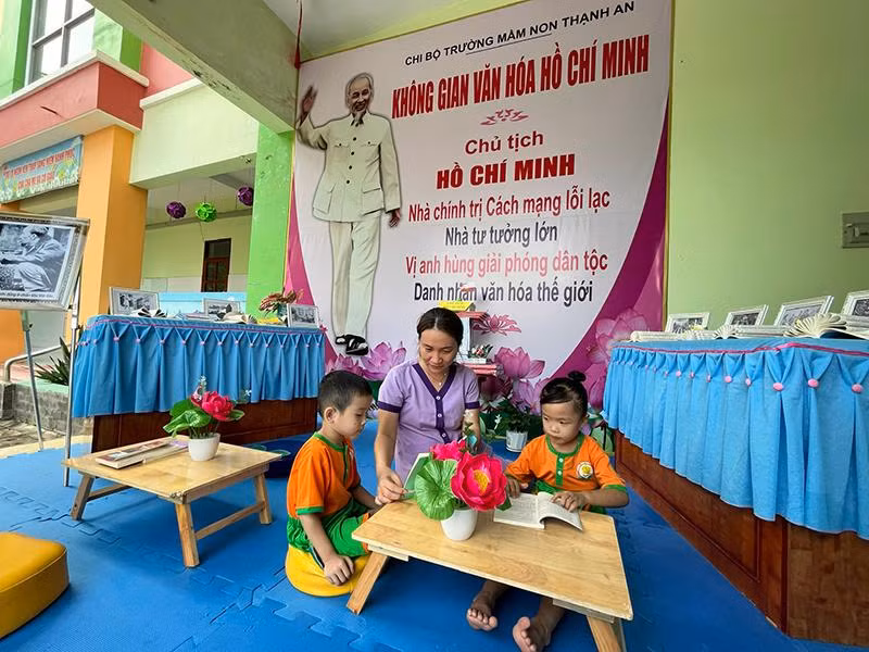 Không gian văn hóa Hồ Chí Minh tại Trường mầm non Thạnh An, xã Thạnh An, huyện Cần Giờ, Thành phố Hồ Chí Minh. Không gian văn hóa Hồ Chí Minh tại Trường mầm non Thạnh An, xã Thạnh An, huyện Cần Giờ, Thành phố Hồ Chí Minh.