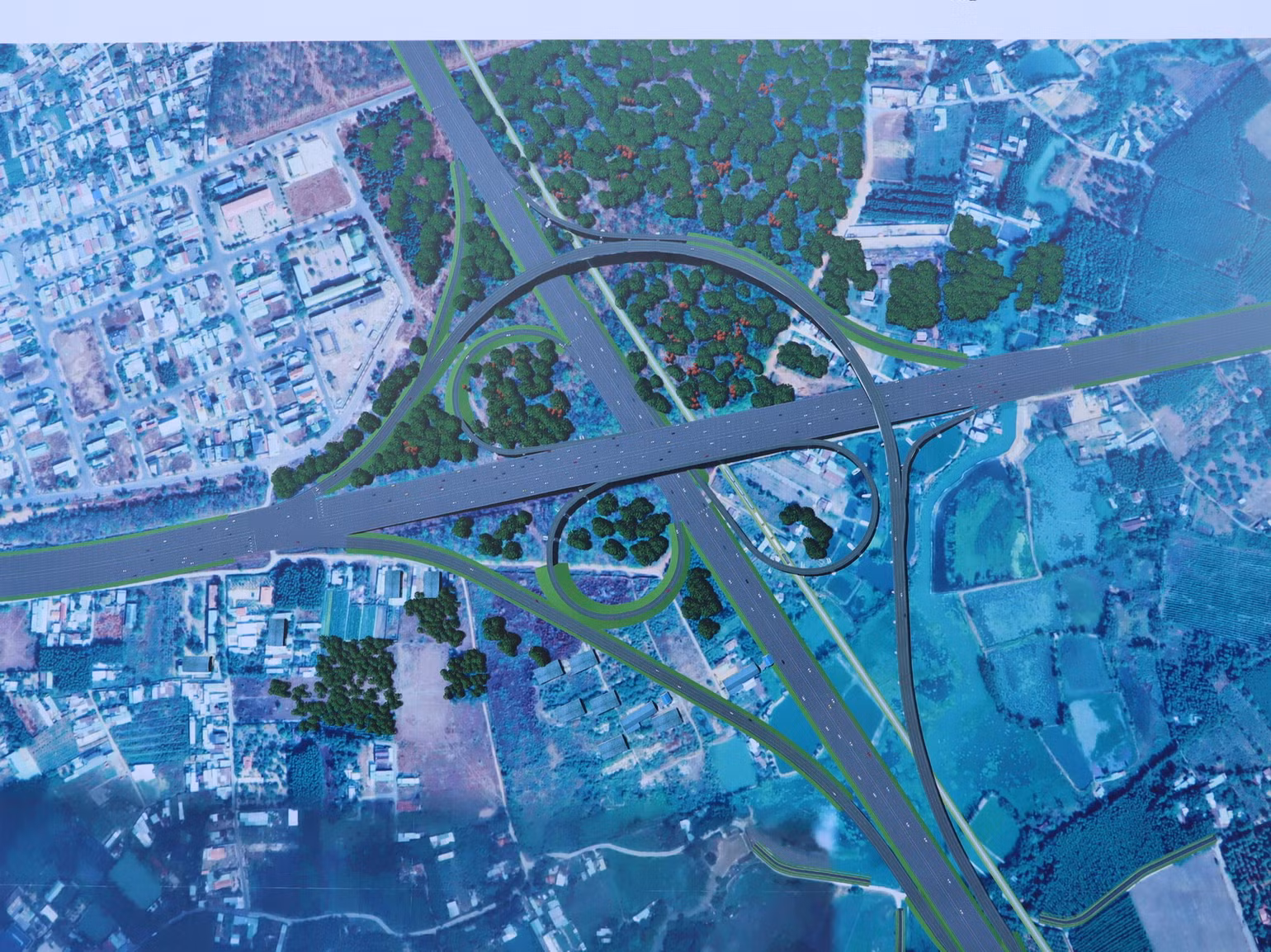 Phối cảnh nút giao thông tuyến số 2 kết nối với cao tốc Thành phố Hồ Chí Minh-Long Thành-Dầu Giây.