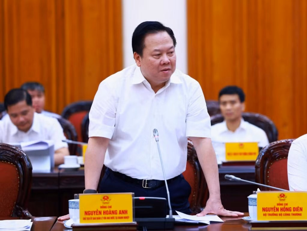 Chủ tịch Ủy ban Quản lý vốn Nhà nước tại doanh nghiệp Nguyễn Hoàng Anh phát biểu. Chủ tịch Ủy ban Quản lý vốn Nhà nước tại doanh nghiệp Nguyễn Hoàng Anh phát biểu.