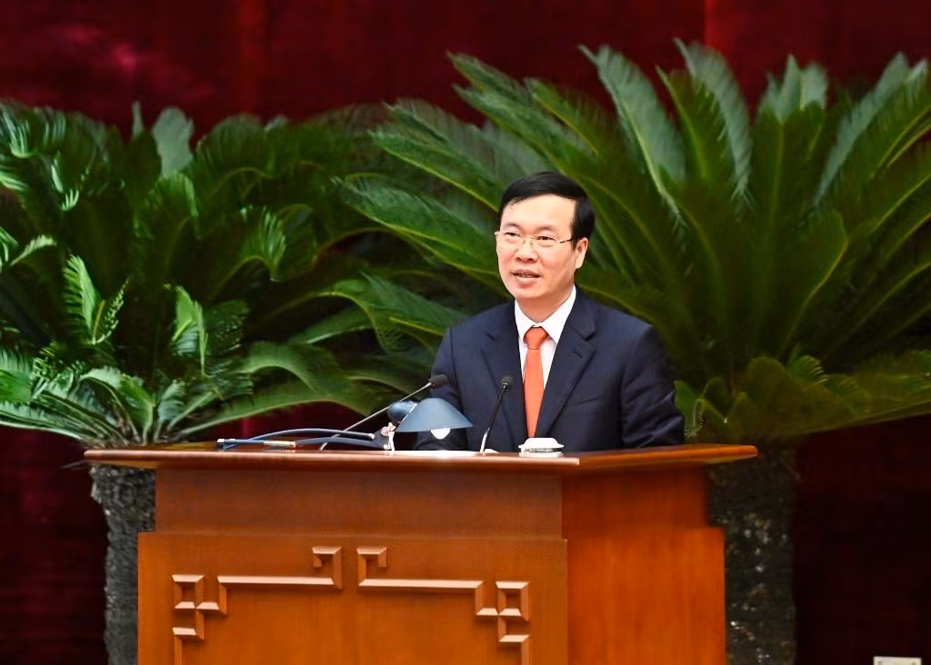 Thường trực Ban Bí thư Võ Văn Thưởng phát biểu tại hội nghị.