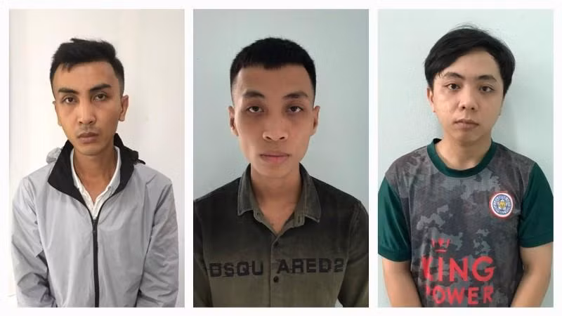 Các đối tượng: Đặng Quốc Ánh, Đặng Quốc Huân và Đặng Văn Tỉnh (từ trái qua).