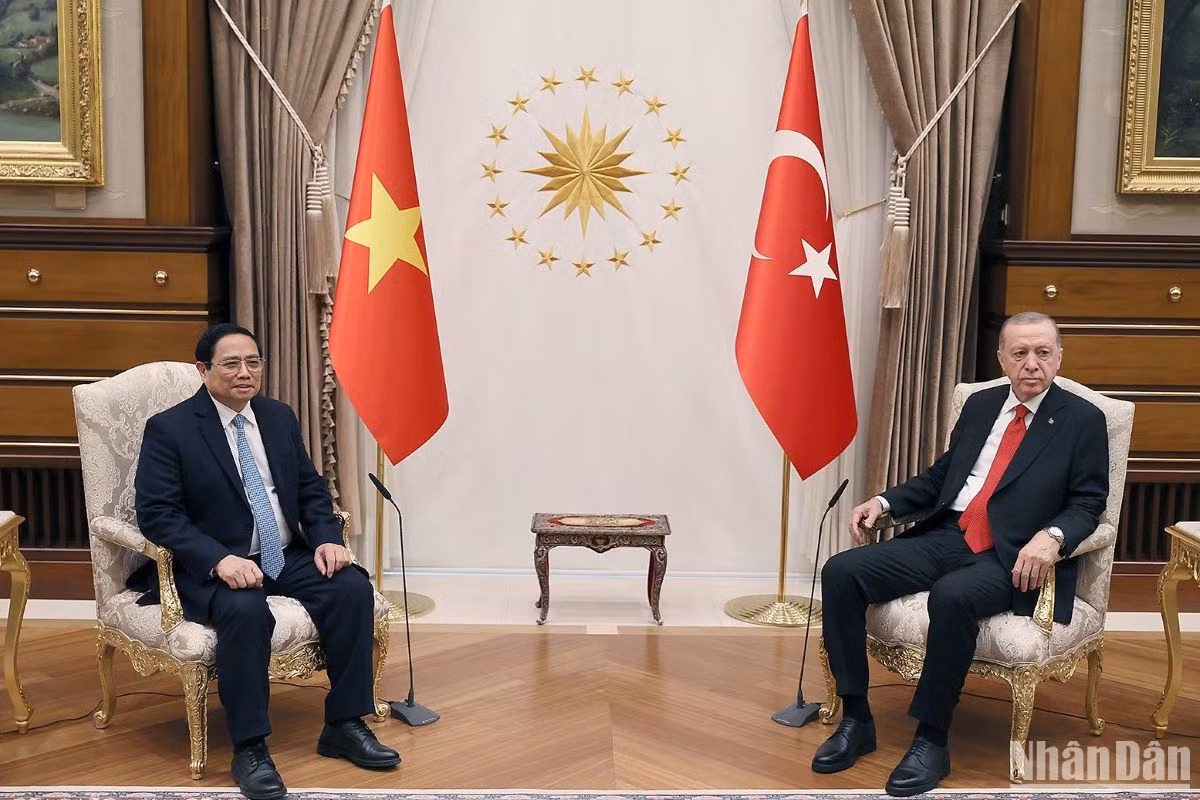 Thủ tướng Chính phủ Phạm Minh Chính hội kiến Tổng thống Thổ Nhĩ Kỳ Recep Tayyip Erdogan. Thủ tướng Chính phủ Phạm Minh Chính hội kiến Tổng thống Thổ Nhĩ Kỳ Recep Tayyip Erdogan.