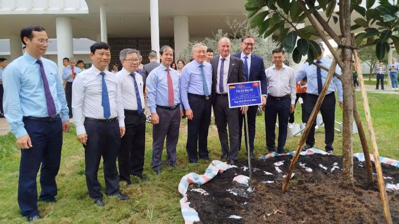 Phó Thủ tướng Thường trực Chính phủ Nguyễn Hòa Bình và các đại biểu trồng cây lưu niệm tại Trường đại học Việt Đức. Phó Thủ tướng Thường trực Chính phủ Nguyễn Hòa Bình và các đại biểu trồng cây lưu niệm tại Trường đại học Việt Đức.