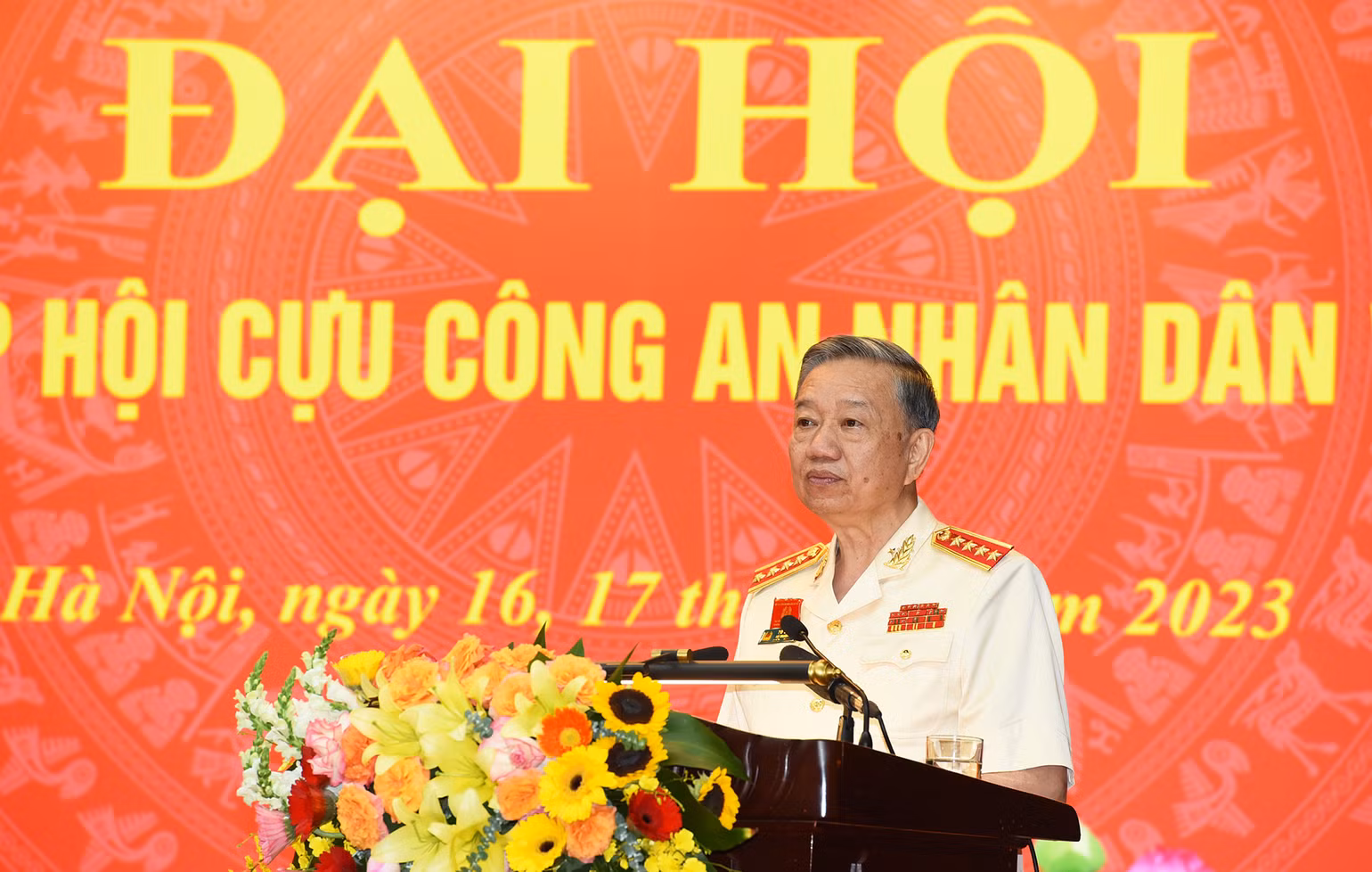 Đại tướng Tô Lâm, Bộ trưởng Công an phát biểu tại Đại hội.