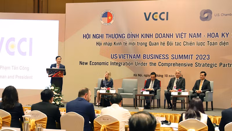 Quang cảnh Hội nghị Thượng đỉnh kinh doanh Việt Nam-Hoa Kỳ.