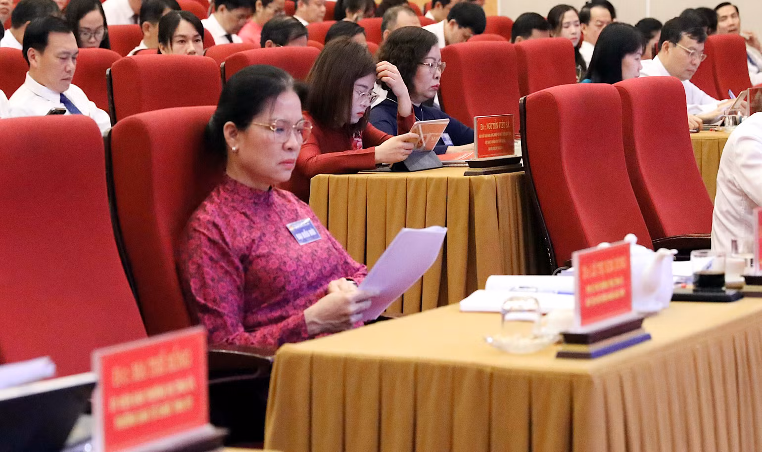 Đồng chí Hà Thị Nga, Ủy viên Trung ương Đảng, Bí thư Tỉnh ủy, Trưởng Đoàn Đại biểu Quốc hội tỉnh Tuyên Quang tham dự kỳ họp.