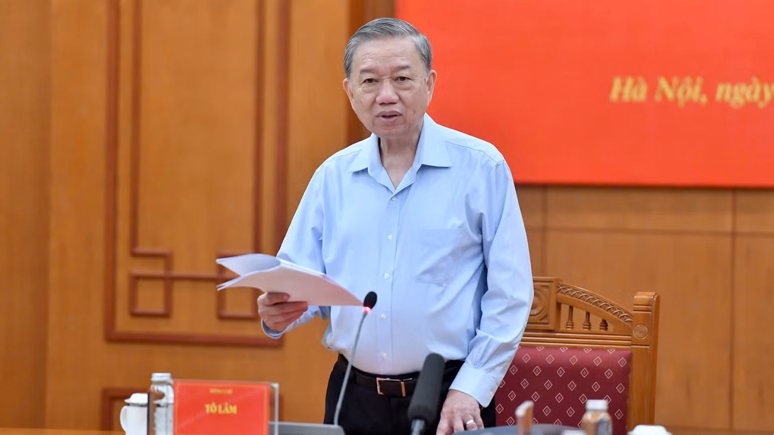 Tổng Bí thư, Chủ tịch nước, Trưởng Ban Chỉ đạo Tô Lâm phát biểu kết luận phiên họp. (Ảnh: ĐĂNG KHOA)