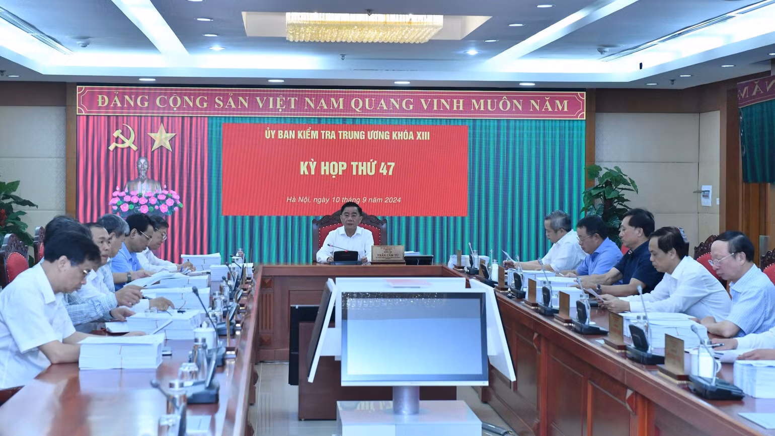 Các đồng chí dự Kỳ họp thứ 47 của Ủy ban Kiểm tra Trung ương. Ảnh: ĐĂNG KHOA