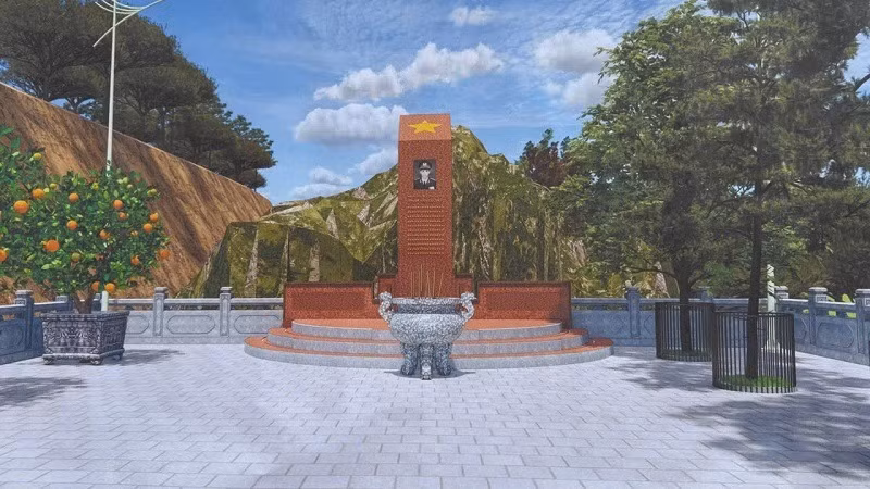Thiết kế trung tâm Khu tưởng niệm Anh hùng liệt sĩ Phạm Văn Cường.