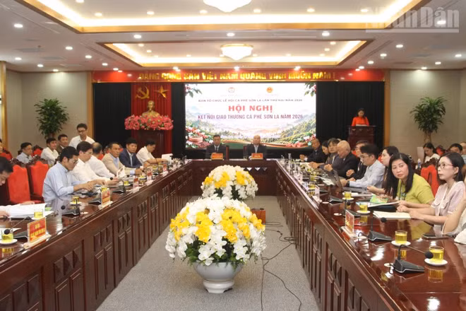 Hội nghị kết nối giao thương cà-phê Sơn La năm 2026. (Ảnh: QUỐC TUẤN)