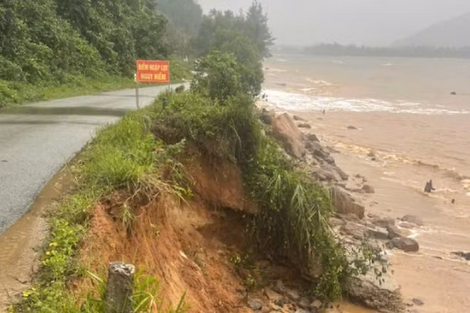 Khu vực đèo số 5, thôn Lộc Hưng được xác định có nguy cơ sạt lở cao. (Ảnh: Chi cục Thủy lợi và Biến đổi khí hậu cung cấp)