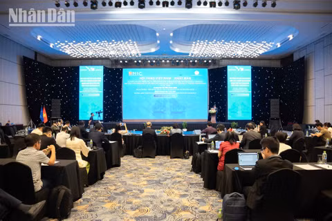 Hội thảo Việt Nam-Nhật Bản về triển khai các hoạt động hợp tác trong khuôn khổ Nhóm bạn bè Sáng kiến Tiến trình Hiroshima AI. (Ảnh: MINH DUY)