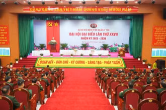 Đảng bộ Bệnh viện Quân y 103 long trọng tổ chức Đại hội đại biểu lần thứ XXVII nhiệm kỳ 2025-2030. (Ảnh: ĐỖ THOA)