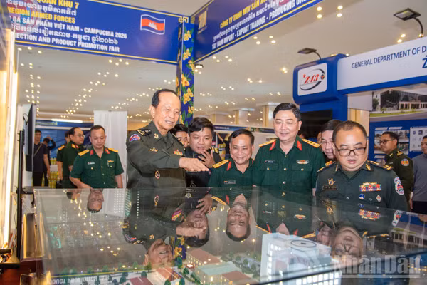 Hoàn tất công tác chuẩn bị cho Hội chợ Videx Cambodia 2026. (Ảnh: Bộ Quốc phòng)