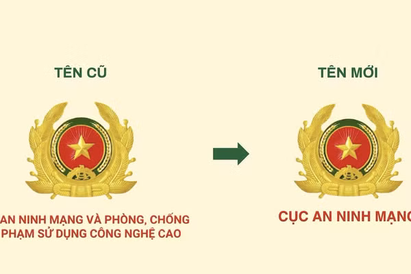Cục An ninh mạng và phòng, chống tội phạm sử dụng công nghệ cao được đổi tên thành Cục An ninh mạng. (Ảnh: Bộ Công an)