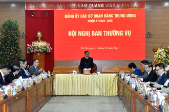 Hội nghị Ban Thường vụ Đảng ủy các cơ quan Đảng Trung ương. (Ảnh: Đăng Khoa)